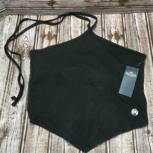 HOLLISTER Women's M Black Crop Top Halter Top Sleeveless Shirt NWT NEW